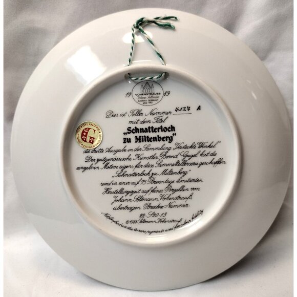 1987 Furstenburg Porcelain Muningers Romantic Winters Set of 4 Wall Plates Art - Picture 9 of 11